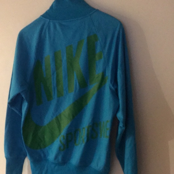 Nike Full Zip Aqua Green Jacket 80s Hip Hop Style - Picture 6 of 7